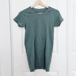 lululemon swiftly tech green floral short sleeve crew t shirt top